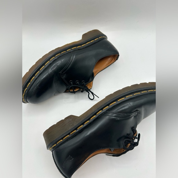 Vintage Dr Martens Oxfords M7 W8 1461 Made In England 3 eye Rare Black Leather - Picture 8 of 16